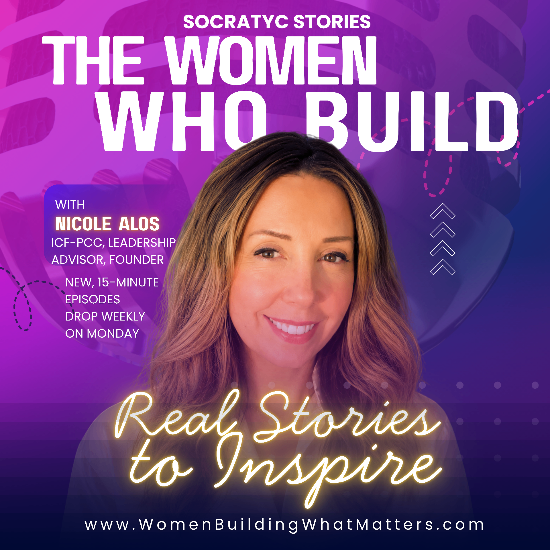Socratyc Stories podcast cover artwork featuring the show wordmark in bold display type